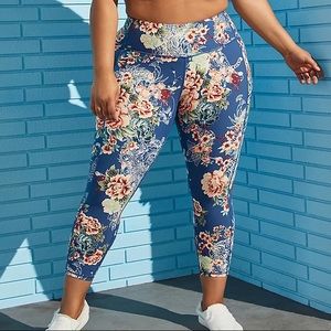 Torrid Blue Floral Active Leggings